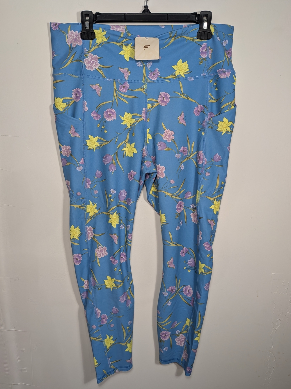 NWT Fabletics Oasis PureLuxe High-Waisted Leggings Daffodil Dream Floral Pocket